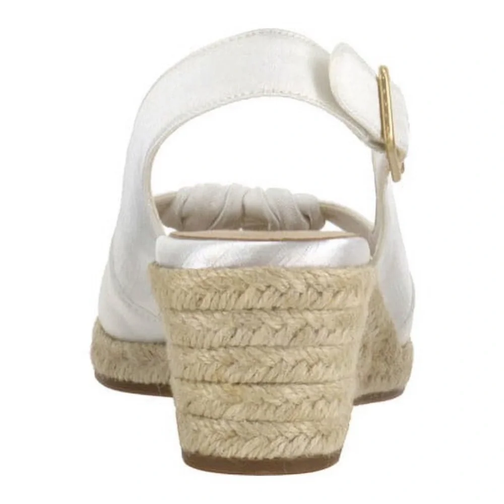 BELLA VITA • Seraphina II White Silk Slingback Espadrilles